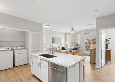 fully renovated kitchen and living